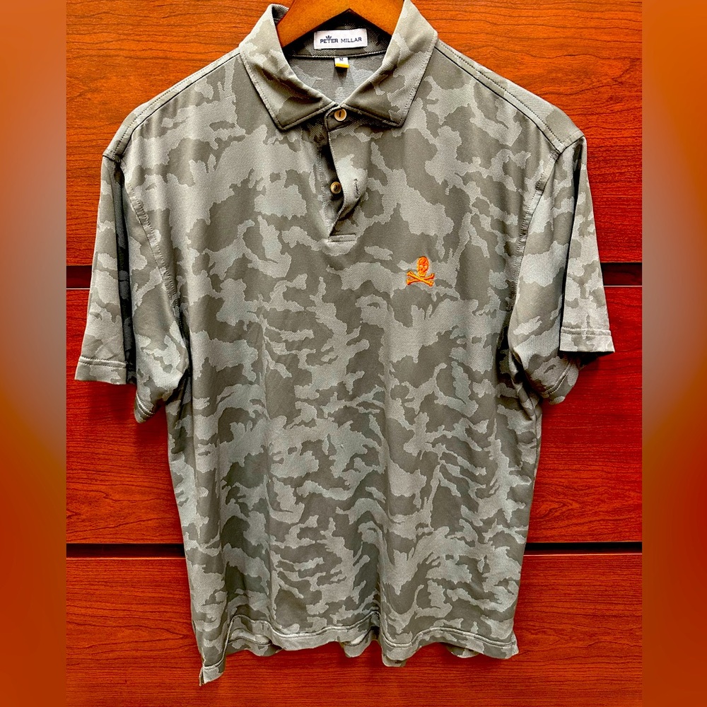 Peter Millar camo skull polo in medium